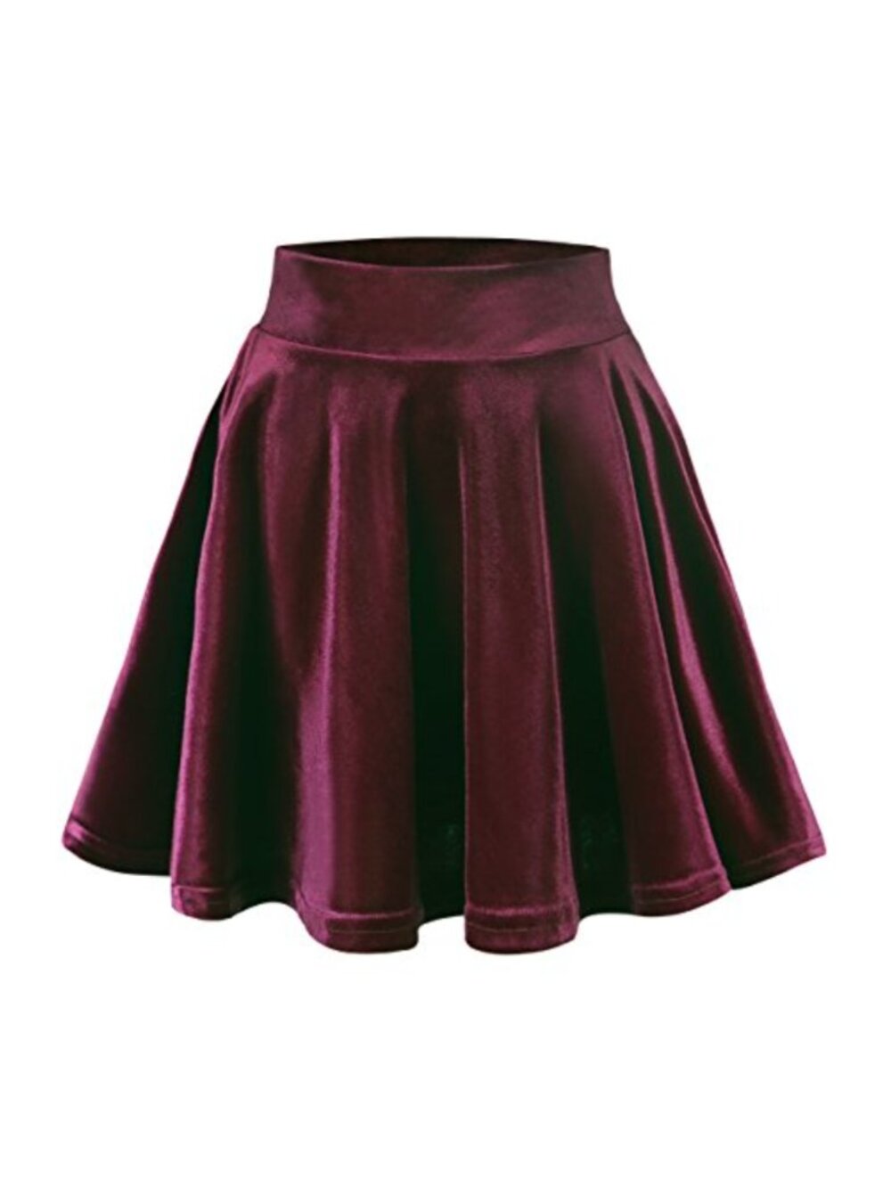 Velvet Stretchy Mini Flared Skater Skirt